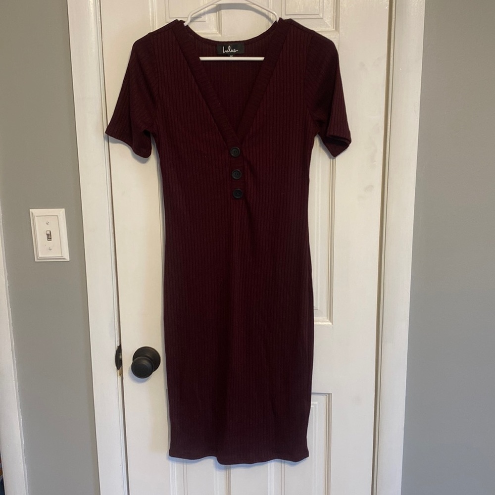 Lulus ribbed midi dress